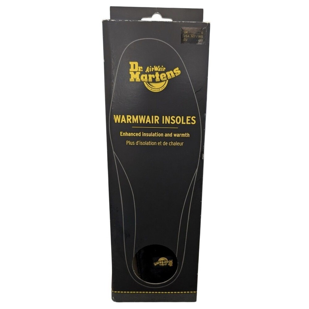 Dr. Martens Warmwair Insoles Black UK 6 US M7 W8 EU 39 Insulated Plush NIB